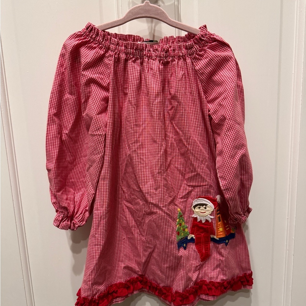 NWOT Stellybelly 2T Red Plaid Girls Elf on the Shelf Christmas Dress